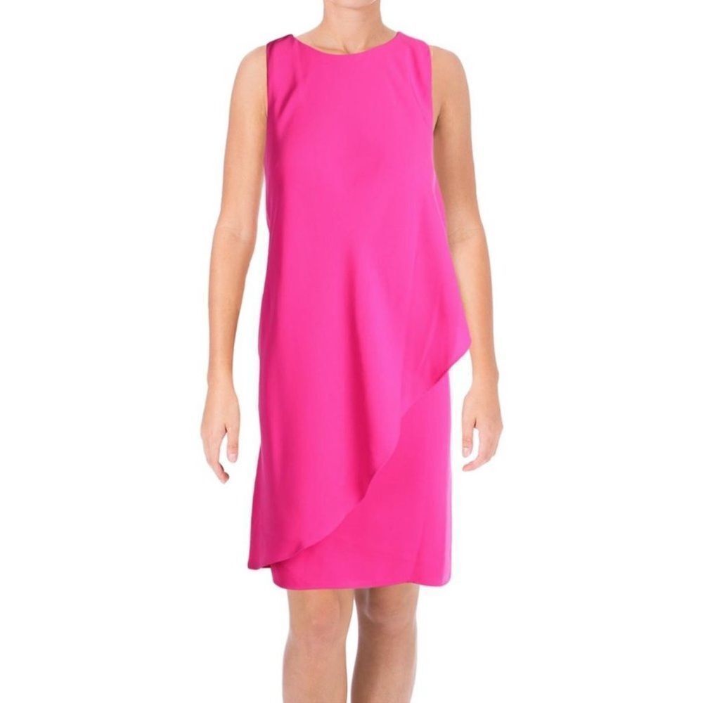 Lauren Ralph Lauren Dress womens Sz 8 layers pink jersey Barbiecore Black label